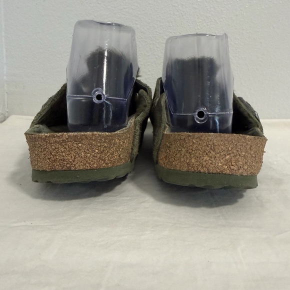 Birkenstock Boston clog shearling slip on suede leather green size 40 women’s - Picture 6 of 14